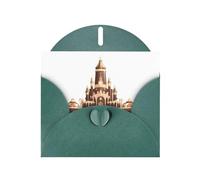 YYHWHJDE Dark Green Greeting Card Luxurious Chocolate Palace Pattern for Festive Birthday Party Invitation