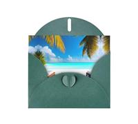 YYHWHJDE Dark Green Greeting Card Maldives Holidays Pattern for Christmas, Children's Birthday, Valentine's Day, and Party Invitation