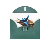 YYHWHJDE Dark Green Greeting Card Manta behind the rocks Pattern for Christmas, Children's Birthday, Valentine's Day, and Party Invitation