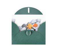 YYHWHJDE Dark Green Greeting Card Maple Leaves Under The Rocks Picture for Festive Birthday Party Invitation
