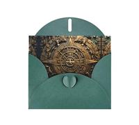 YYHWHJDE Dark Green Greeting Card Mayan Calendar End of The World Pattern for Christmas, Children's Birthday, Valentine's Day, and Party Invitation