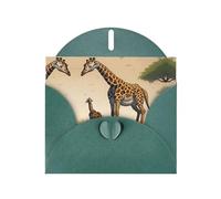 YYHWHJDE Dark Green Greeting Card Mother and child giraffe Prints for Christmas, Children's Birthday, Valentine's Day, and Party Invitation