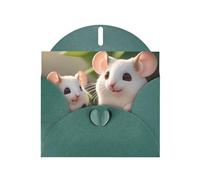 YYHWHJDE Dark Green Greeting Card Mother and child rats Prints for Christmas, Children's Birthday, Valentine's Day, and Party Invitation