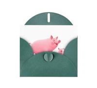 YYHWHJDE Dark Green Greeting Card Mother pig looking at her piglets Pattern for Festive Birthday Party Invitation