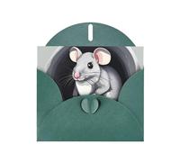YYHWHJDE Dark Green Greeting Card Mouse in the Hole Prints for Christmas, Children's Birthday, Valentine's Day, and Party Invitation