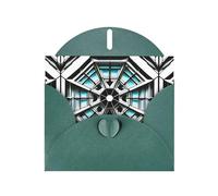 YYHWHJDE Dark Green Greeting Card Octagon Building Pattern for Christmas, Children's Birthday, Valentine's Day, and Party Invitation