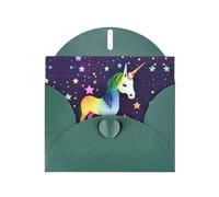 YYHWHJDE Dark Green Greeting Card One-horse star Pattern for Festive Birthday Party Invitation