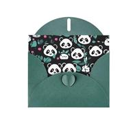 YYHWHJDE Dark Green Greeting Card Panda cute face Prints for Christmas, Children's Birthday, Valentine's Day, and Party Invitation
