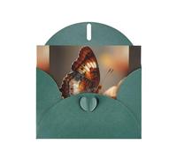 YYHWHJDE Dark Green Greeting Card Pattern on the back of a butterfly Pattern for Christmas, Children's Birthday, Valentine's Day, and Party Invitation