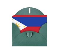 YYHWHJDE Dark Green Greeting Card Philippine flag Pattern Perfect for Valentine's Day, Wedding Anniversary & Party Invitations