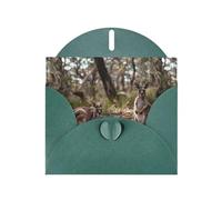 YYHWHJDE Dark Green Greeting Card Picnic Kangaroo Pattern Perfect for Valentine's Day, Wedding Anniversary & Party Invitations