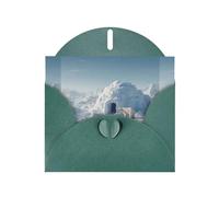 YYHWHJDE Dark Green Greeting Card Polar Bear and Igloo Pattern for Christmas, Children's Birthday, Valentine's Day, and Party Invitation
