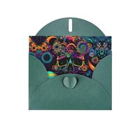 YYHWHJDE Dark Green Greeting Card Psychous Skeleton Pattern for Festive Birthday Party Invitation