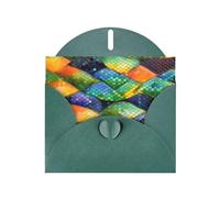 YYHWHJDE Dark Green Greeting Card Rainbow Fish Scale Prints for Christmas, Children's Birthday, Valentine's Day, and Party Invitation