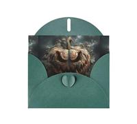 YYHWHJDE Dark Green Greeting Card Raven Pumpkin Pattern Perfect for Valentine's Day, Wedding Anniversary & Party Invitations