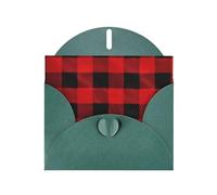 YYHWHJDE Dark Green Greeting Card red black buffalo check plaid pattern Pattern for Festive Birthday Party Invitation
