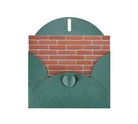 YYHWHJDE Dark Green Greeting Card Red Brick Wall Texture Prints for Christmas, Children's Birthday, Valentine's Day, and Party Invitation