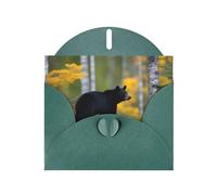 YYHWHJDE Dark Green Greeting Card rge and small black bears Pattern for Christmas, Children's Birthday, Valentine's Day, and Party Invitation