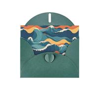 YYHWHJDE Dark Green Greeting Card Rippling waves Pattern for Festive Birthday Party Invitation