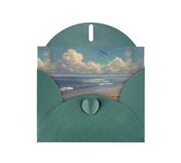 YYHWHJDE Dark Green Greeting Card Sea Lions Ashore Pattern Perfect for Valentine's Day, Wedding Anniversary & Party Invitations