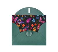 YYHWHJDE Dark Green Greeting Card sugar skulls butterfly Pattern Perfect for Valentine's Day, Wedding Anniversary & Party Invitations