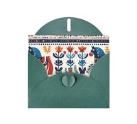 YYHWHJDE Dark Green Greeting Card Swedish Dala Horse Folk Prints for Christmas, Children's Birthday, Valentine's Day, and Party Invitation