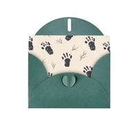 YYHWHJDE Dark Green Greeting Card The Beauty Of Small Footprints Pattern Perfect for Valentine's Day, Wedding Anniversary & Party Invitations