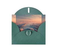 YYHWHJDE Dark Green Greeting Card The Endless Sea Pattern Perfect for Valentine's Day, Wedding Anniversary & Party Invitations