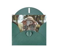 YYHWHJDE Dark Green Greeting Card The little elephant on the swing Pattern for Christmas, Children's Birthday, Valentine's Day, and Party Invitation