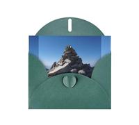 YYHWHJDE Dark Green Greeting Card The Stone On The Mountain Top Pattern Perfect for Valentine's Day, Wedding Anniversary & Party Invitations