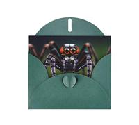 YYHWHJDE Dark Green Greeting Card Tropical rainforest spiders Pattern for Christmas, Children's Birthday, Valentine's Day, and Party Invitation