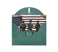 YYHWHJDE Dark Green Greeting Card US Military Soldiers Patriotic Memorial Day Prints for Christmas, Children's Birthday, Valentine's Day, and Party Invitation