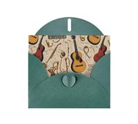 YYHWHJDE Dark Green Greeting Card Various retro musical instruments Pattern Perfect for Valentine's Day, Wedding Anniversary & Party Invitations
