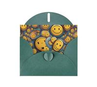 YYHWHJDE Dark Green Greeting Card Various smiley faces Pattern Perfect for Valentine's Day, Wedding Anniversary & Party Invitations