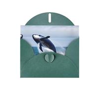 YYHWHJDE Dark Green Greeting Card Whales at sea Pattern for Christmas, Children's Birthday, Valentine's Day, and Party Invitation