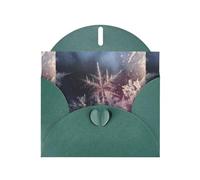 YYHWHJDE Dark Green Greeting Card Winter ice crystal Pattern Perfect for Valentine's Day, Wedding Anniversary & Party Invitations