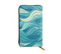 YYHWHJDE Dawn Ocean Waves Printing Quality Leather Long Clutch Wallet Designed for Fashion Girls and Women Stylish 7.48 x 4.13 in