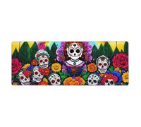 YYHWHJDE Day Of The Dead Picture Extra Large Mouse Pad, Computer Office Anti Slip Gaming Keyboard Thickened Version 12x31.5in