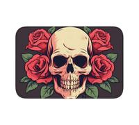YYHWHJDE Day of The Dead Sugar Roses Skull Pattern Anti Slip and Thickened Floor mat Suitable for bathrooms, bedrooms, Washable Carpet Floor mats 16X24 in