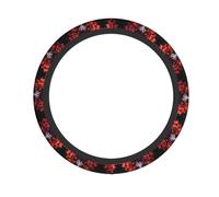 YYHWHJDE Day Of The Dead Sugar Roses Skull Prints Steering Wheel Cover - Quality Neoprene Grip for Cars, Trucks & SUVs - Durable, Non-Slip, Heat & Cold Protection