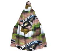 YYHWHJDE Deadly Rolling Croco Pattern Halloween Adult Hooded Cape Cloak - Super Large Hooded Cloak No Zipper
