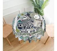 YYHWHJDE Deep Blue Animal Whale Prints Round Tablecloth 60 Inch - High-Grade Polyester Table Throw for Dining, Coffee Tables & Outdoor Gatherings