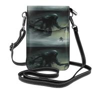 YYHWHJDE Demon On The Ocean Prints Small Leather Women'S Crossbody Flip Phone Bag, Waterproof And Durable
