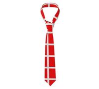 YYHWHJDE Denmark Danish Flag Prints Men's tie classic style suit cravat suitable for holidays and work