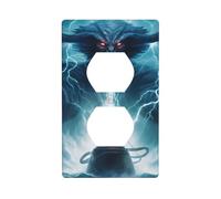 YYHWHJDE Devil in The Ocean Prints Double Socket Wall Panel Decorative for Residential and Commercial Areas 4.5x2.76in