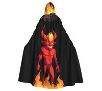 YYHWHJDE Devil on the Rocks Picture Halloween Adult Hooded Cloak for Role-Playing, Costumes, and Theme Parties