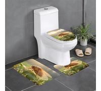 YYHWHJDE Dewdrop Cicada Pattern Anti slip floor mat three piece set bathroom carpet anti slip durable