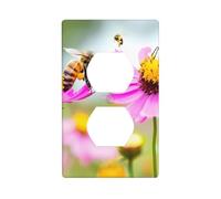 YYHWHJDE Diligent Bee Prints Double Socket Wall Panel Decorative for Residential and Commercial Areas 4.5x2.76in