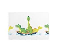 YYHWHJDE Dinosaurs On The Boat Prints Placemats Set of 6 12x18in - Engineered for Durability & Heat Resistance with Quality Polyester