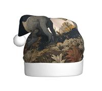 YYHWHJDE Dinosaurs on the Moon Pattern Christmas Hat for Adult Soft and Fluffy, Ideal for Long-Term Use